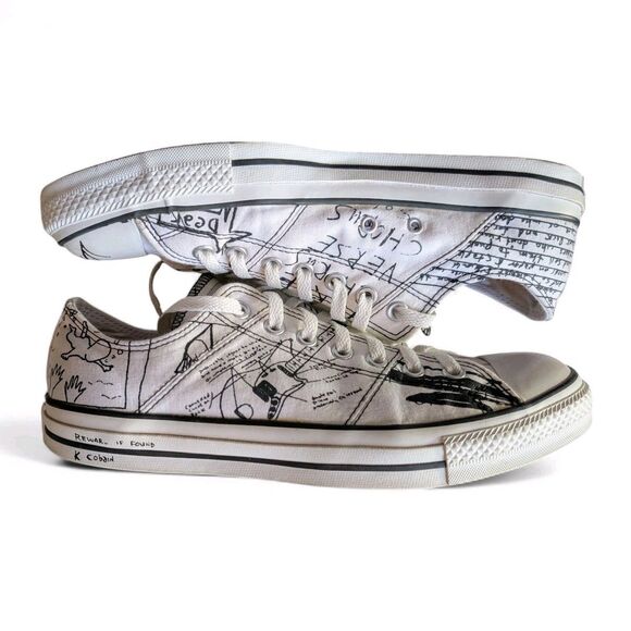Converse Kurt Cobain All Star Low 2008 Sketch Print Shoes Mens 10 w/ Box - Picture 3 of 14